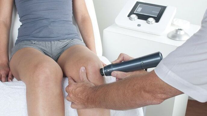 Ultrasound treatment procedure for pain in the knee joint